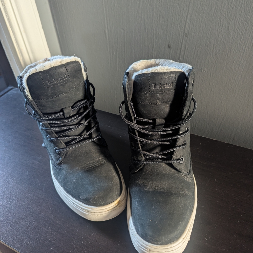 Timberland Black and White Ankle Boots